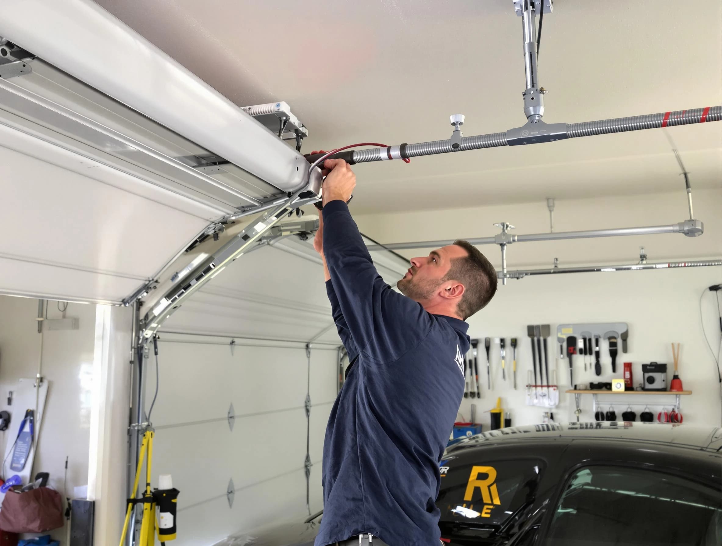 Loganville Garage Door Repair technician performing garage door cable repair in Loganville