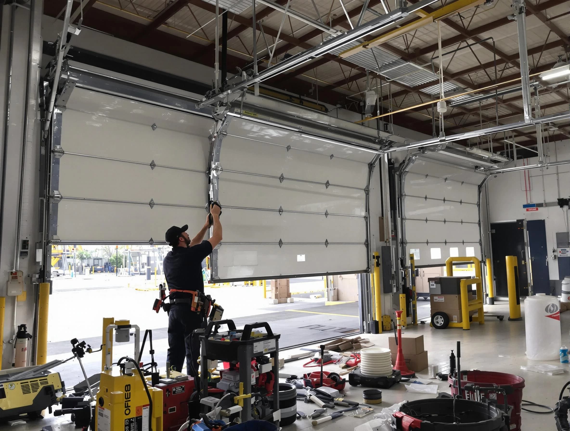 Loganville Garage Door Repair technician performing commercial garage door repair in Loganville