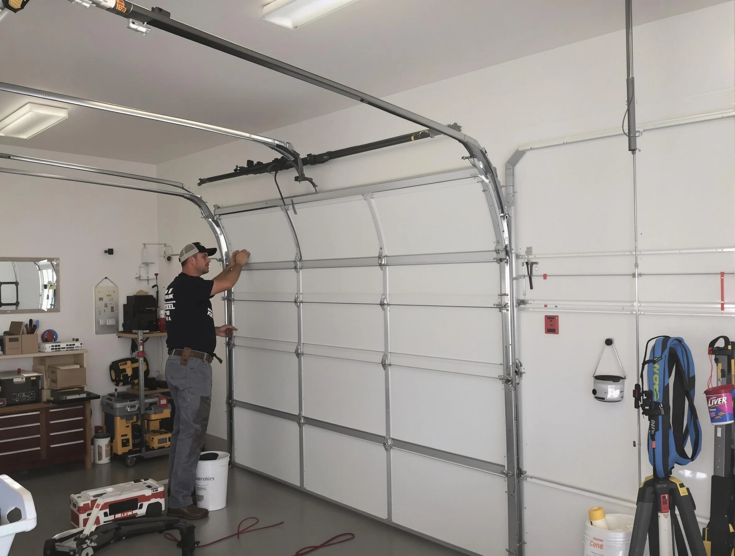 Loganville Garage Door Repair team installing new garage door in Loganville