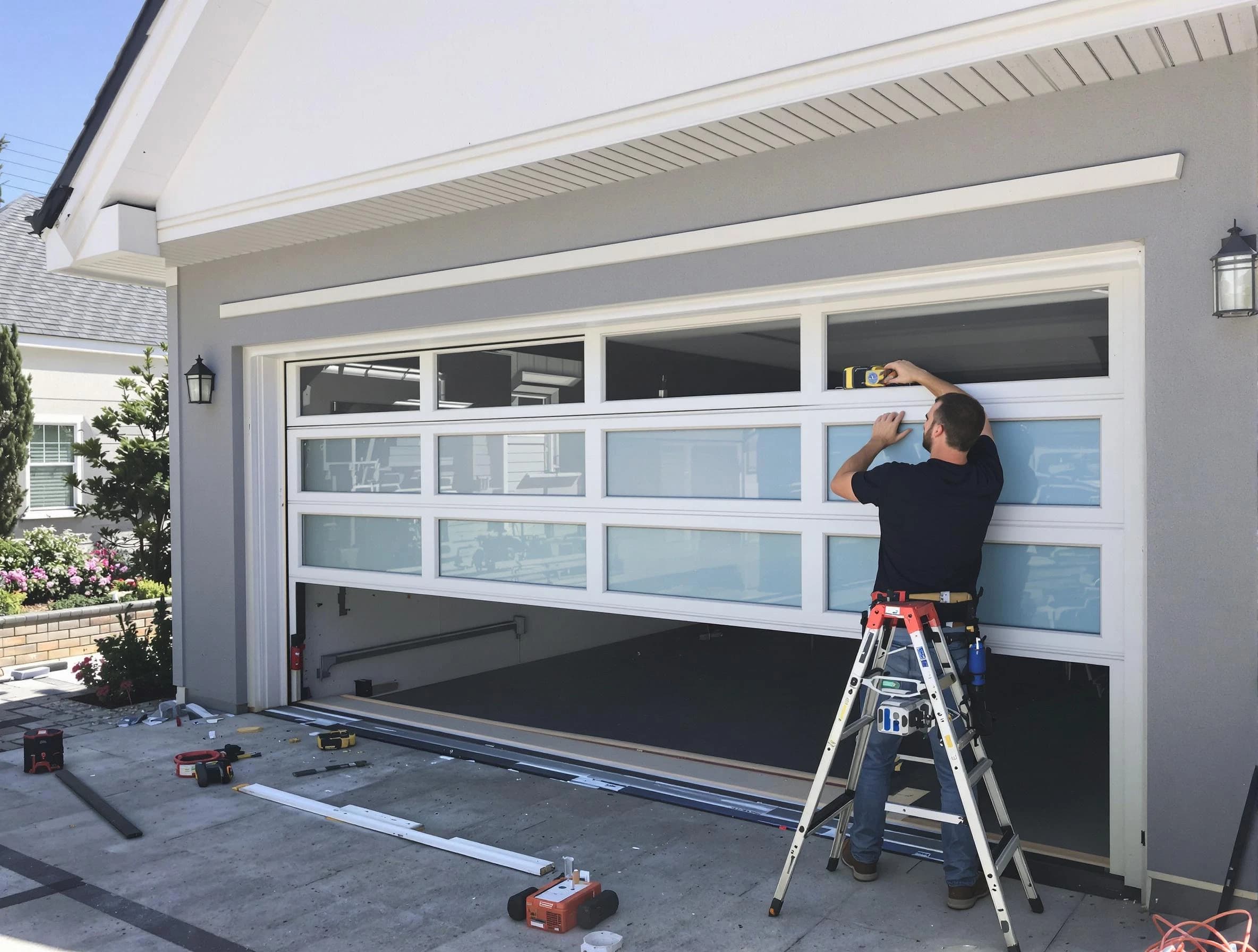 Loganville Garage Door Repair team performing garage door replacement in Loganville