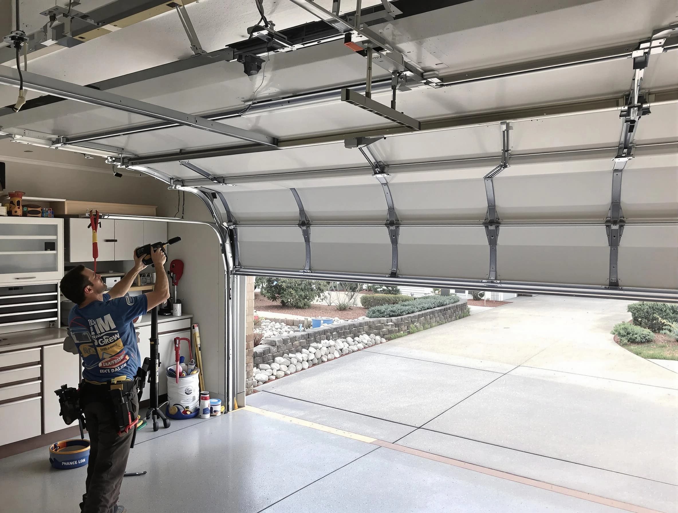 Garage door track repair service by Loganville Garage Door Repair in Loganville